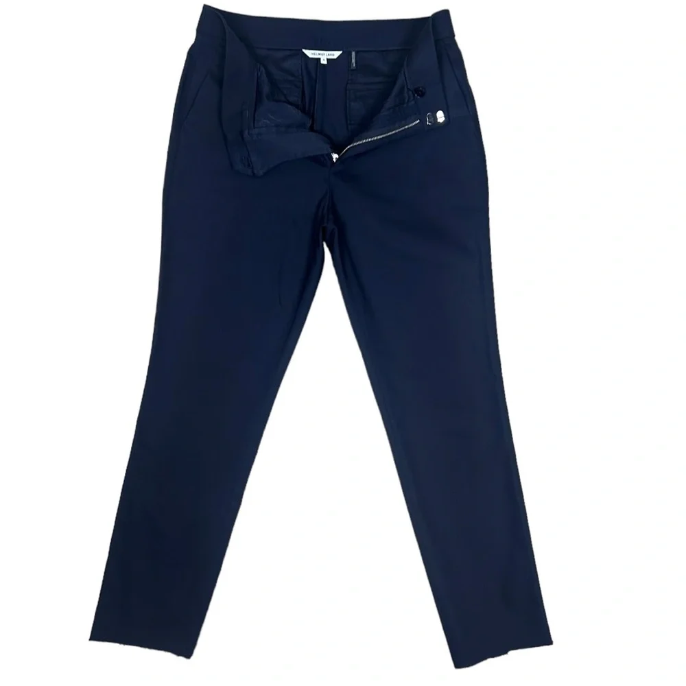 HELMUT LANG Slim Leg Twill Trouser Pants Black Raw Hem Black Sz. 10 DarkAcademia - Picture 7 of 16